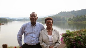 Frank and Phobice Tweheyo at Lake Bunyonyi