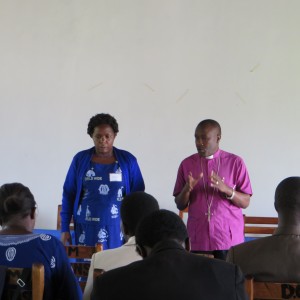 Bishop Cranmer and Peace (translating) kickin off program in Kisoro