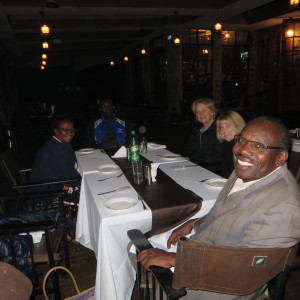 at dinner with Stephen Olang, Karen, Kenya